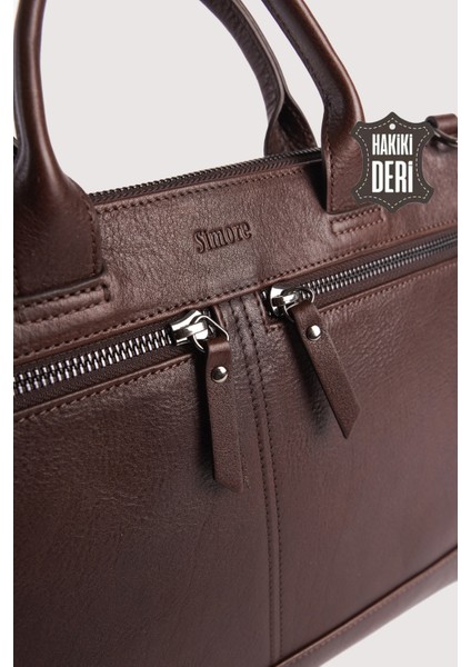 Hakiki Deri Erkek Evrak Çantası Kahverengi SMR6981 indirimleri