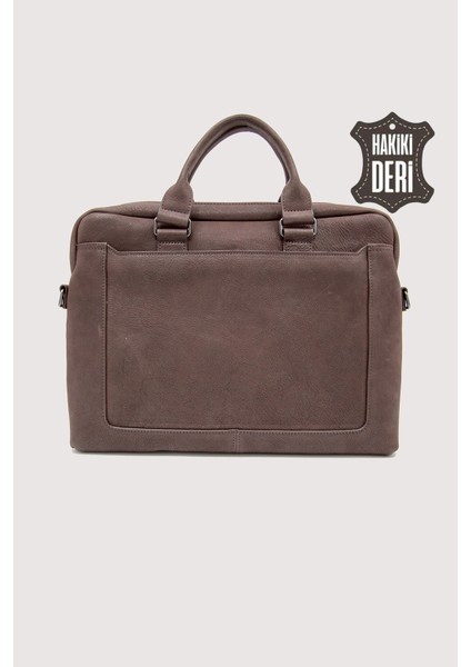 Hakiki Deri Laptop Evrak Çantası Kahverengi SMR7644