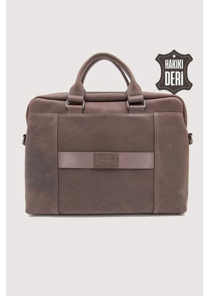 Hakiki Deri Laptop Evrak Çantası Kahverengi SMR7644 modelleri