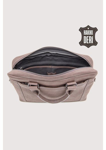 Hakiki Deri Laptop Evrak Çantası Kahverengi SMR7644 indirimleri