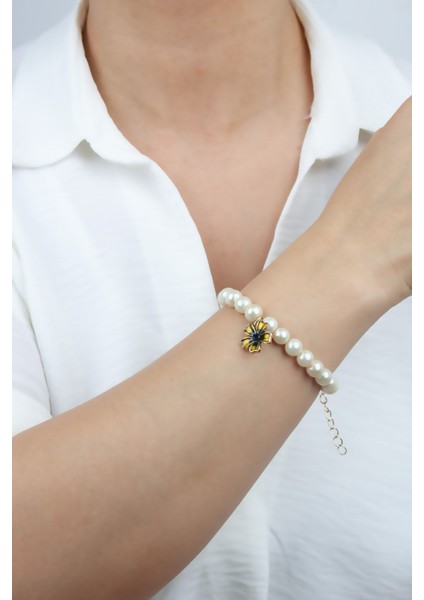 Cam Inci Çiçek Figür Bileklik