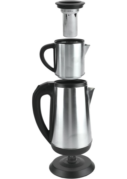 Crwn Elektrikli Çay Makinesi Çelik Çaydanlık Takımı Su Isıtıcı Türk Çayı 1800W fiyatları