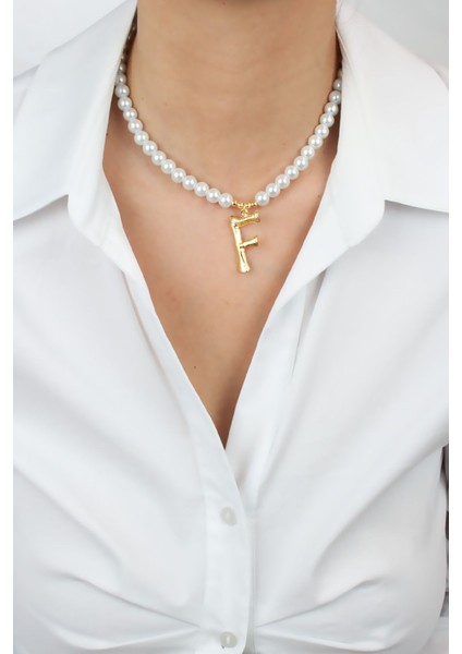 Cam Inci F Harf Kolye F Harfi