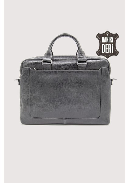 Hakiki Deri Laptop Evrak Çantası Siyah Floter SMR7644