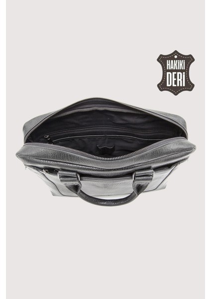 Hakiki Deri Laptop Evrak Çantası Siyah Floter SMR7644