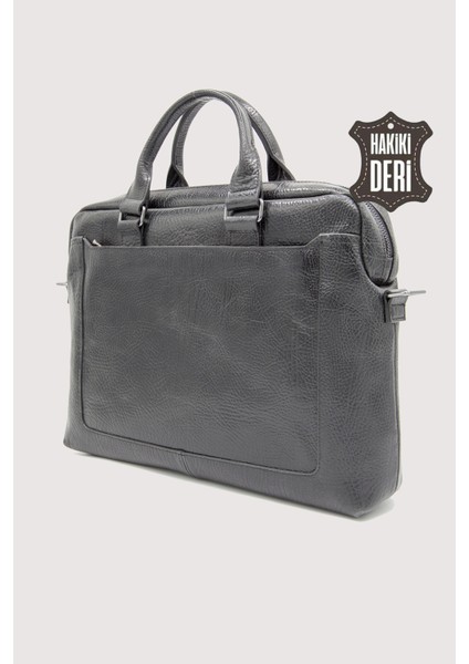 Hakiki Deri Laptop Evrak Çantası Siyah Floter SMR7644