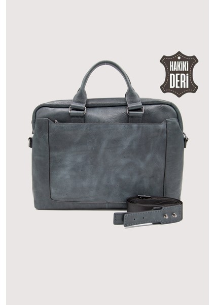 Hakiki Deri Laptop Evrak Çantası Haki SMR7644 fırsatları