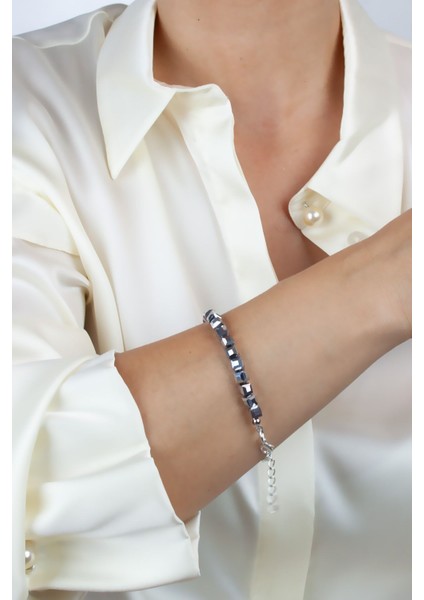 Küp Cam Kristal Bileklik