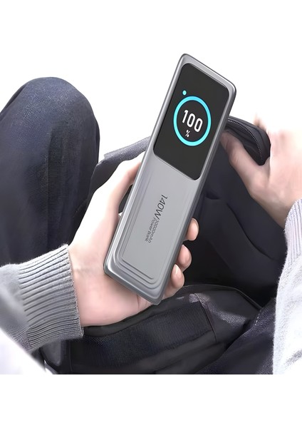 30000MAH 140W Hızlı Şarjlı Tft Ekranlı Kendinden Type-C Kablolu 2type-C 1usb Girişli Powerbank modelleri