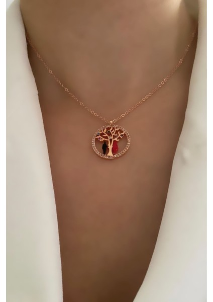 Ağaç Figür Gold Kolye