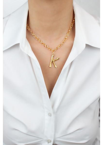 Gold Zincir K Harf Kolye K Harfi