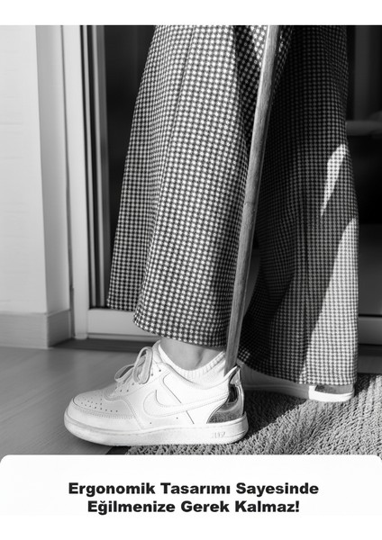 Damla Model Gümüş Ahşap El Oyması Ayakkabı Çekeceği 75 cm Kerata indirimleri