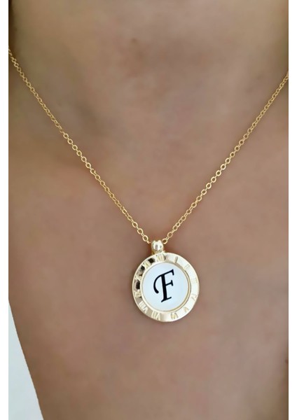 Ince Zincirli Harf Kolye F Harfi