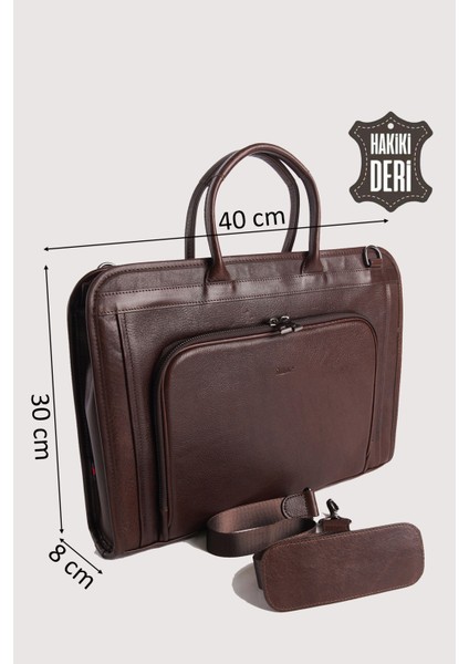 Hakiki Deri Erkek Evrak Çantası Kahverengi SMR063 fiyatları