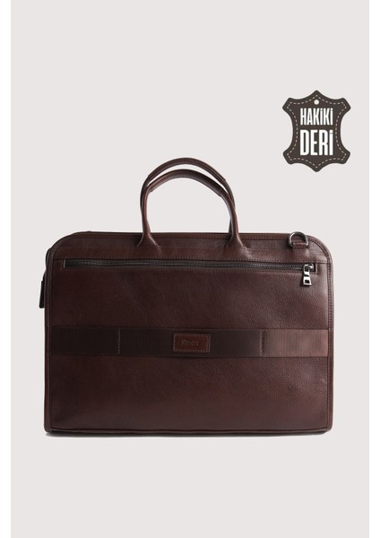 Hakiki Deri Erkek Evrak Çantası Kahverengi SMR063 modelleri