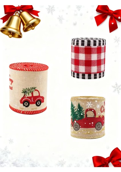 Retro Noel Baskılı Şerit Kamyon Kar Tanesi Dıy Çelenk Dantel (Yurt Dışından) fiyatları