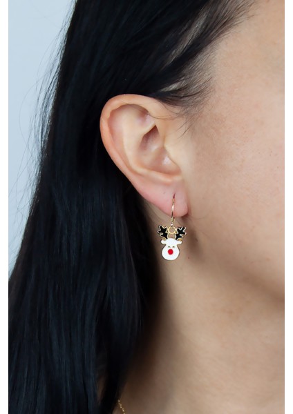 Yılbaşı Temalı Geyik Figür Küpe