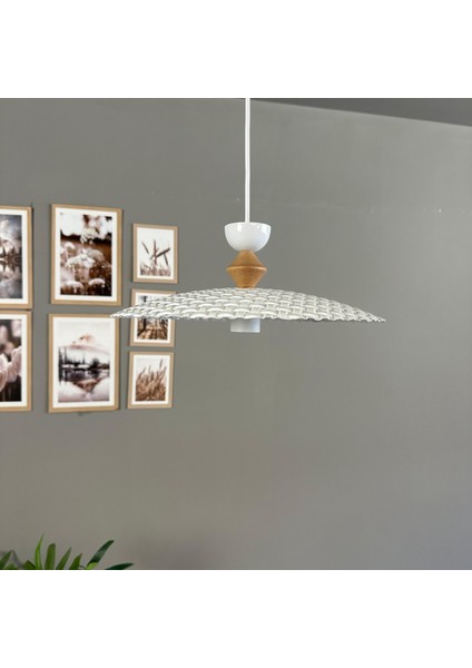 Zetra Beyaz Metal Avize Tekli Q Şapka Başlık Mutfak Modern Dekoratif Sarkıt Aydınlatma indirimleri