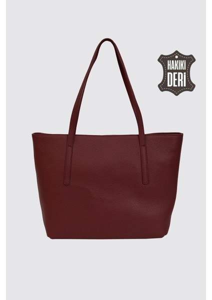 Hakiki Deri Kadın Omuz Çantası Bordo SMR6425 modelleri