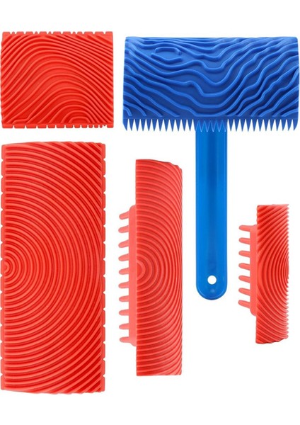 5'li Paket Ahşap Desen Aleti, Ahşap Desen Alet Seti, Doku Deseni (Yurt Dışından)