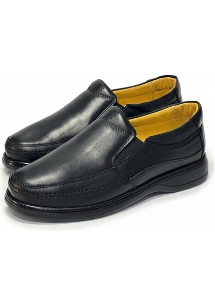 Erkek Hakiki Deri Ortapedik Ultra Rahat Kauçuk Taban Kaydırma Yapmaz Günlük Baba Ayakkabı fırsatları