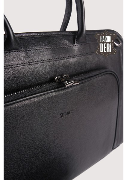 Hakiki Deri Erkek Evrak Çantası Siyah SMR063 indirimleri