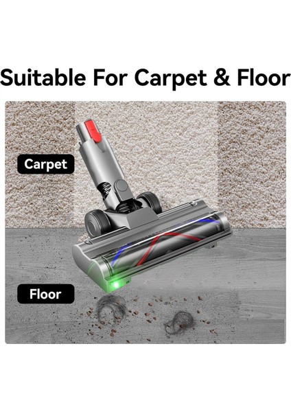 Dyson V10 Slim V12 Slim Elektrikli Süpürge Aparatı Için Doğrudan Tahrikli Fırça Başlığı, Halı Zemin Temizliği Için LED Toz Algılama Özelliği (Yurt Dışından) indirimleri