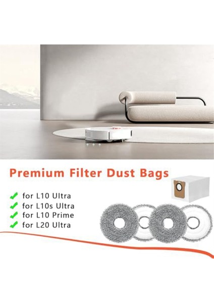 Dreame L10S Ultra L10 Ultra L10 Prime L20 Ultra Için Toz Torbası Paspas Bezleri, 6 Elektrikli Süpürge Torbası Islak Paspas Pedleri (Yurt Dışından) modelleri