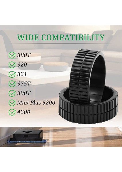 Irobot Braava 380 380T 320 MINT5200 Robot Süpürge Yedek Parçaları Için 2 Adet Kaymaz Tekerlek Lastiği (Yurt Dışından) fiyatları