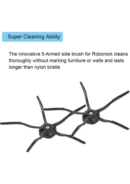 Roborock S7 S6 Maxv S6 Için 10 Adet Siyah Yumuşak Silikon Yan Fırça (Yurt Dışından) fiyatları