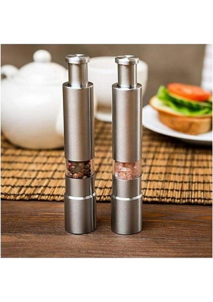 Paslanmaz Çelik Otomatik Basmalı Baharat Öğütücü