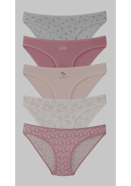 Kadın 5’li Pamuklu Bikini Külot Seti