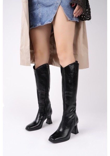 Astoria Küt Burun Yandan Fermuarlı Topuklu Kadın Çizme