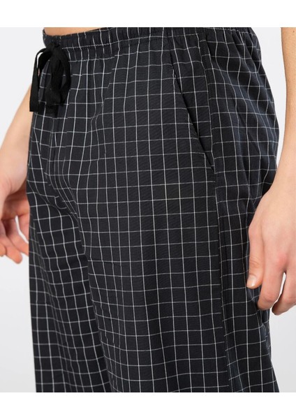 Erkek Siyah Ekoseli Bağcıklı Pijama Altı-Ekstra Rahat,yumuşak Dokulu fırsatları