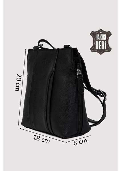 Hakiki Deri Kadın Deri Omuz Çantası Siyah SMR562 fiyatları