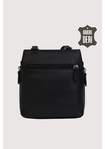 Hakiki Deri Kadın Deri Omuz Çantası Siyah SMR562 modelleri