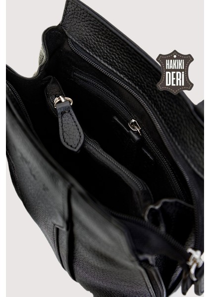 Hakiki Deri Kadın Deri Omuz Çantası Siyah SMR562 fırsatları