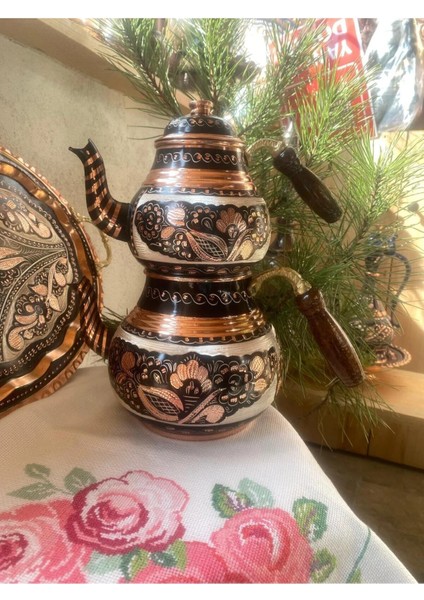 Mine Kaplamalı Bakır Çaydanlık