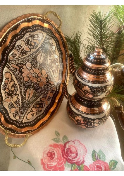 Mine Kaplamalı Bakır Çaydanlık