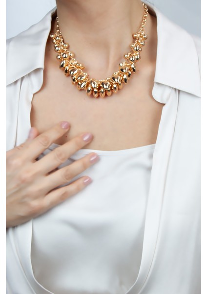 Gold Renk Salkım Kolye