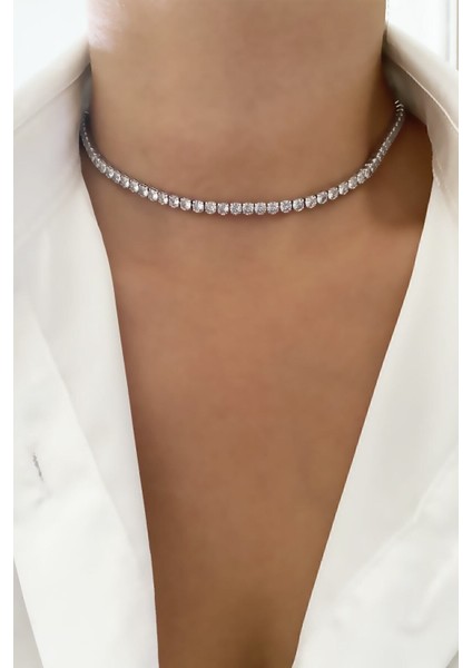 Su Yolu Pırlanta Görünümlü Kolye