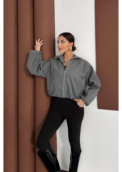 Bomber Kısa Kaşe Soft Ceket