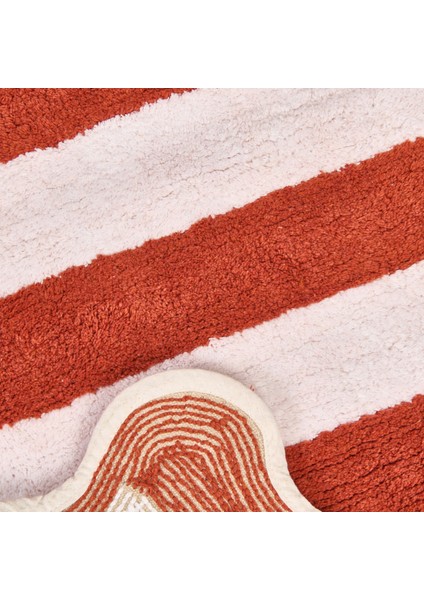 Soft Tufting Line Banyo Paspası - Ekru / Kiremit - 60X90 cm fırsatları