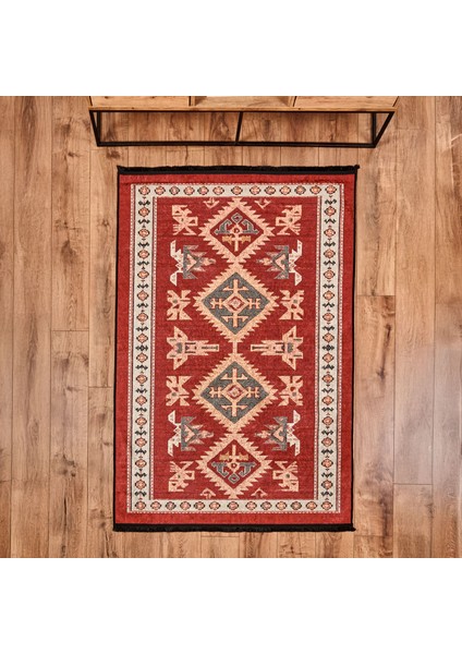 Soft Uşak Eşme Desenli Halı - Kırmızı - 120X180 cm fiyatları