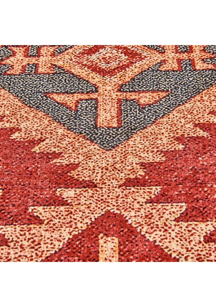 Soft Uşak Eşme Desenli Halı - Kırmızı - 120X180 cm fırsatları