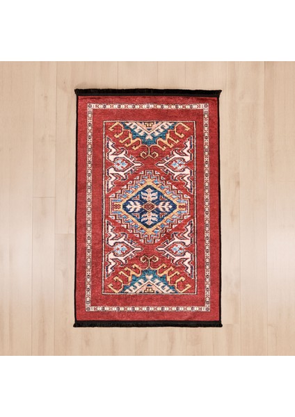 Soft Uşak Saray Desenli Halı - Kırmızı - 80X150 cm