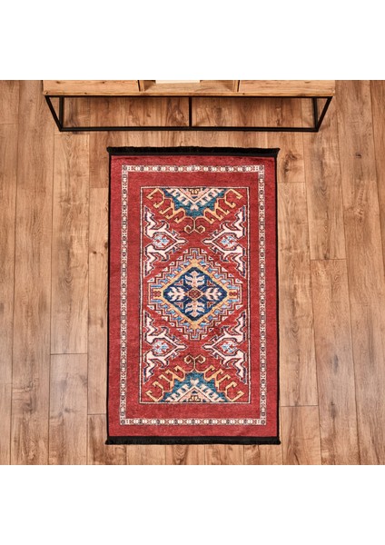 Soft Uşak Saray Desenli Halı - Kırmızı - 80X150 cm fiyatları