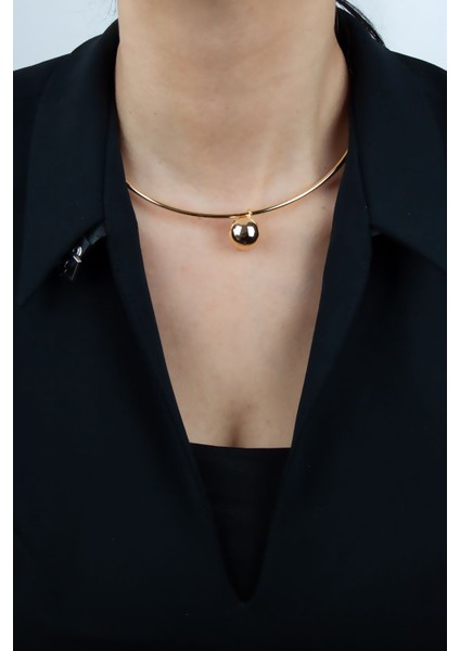 Gold Küre Detay Choker Kolye