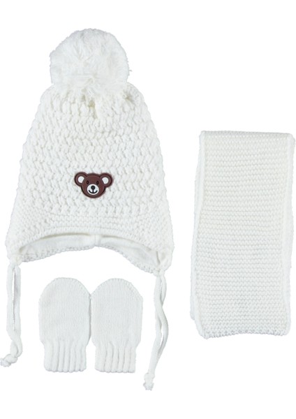 Erkek Bebek Bere Bandana Eldiven 3’lü Takım