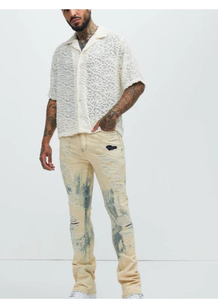 Fashıon Nova Vintage Mavi Yıkamalı ve Yıpranmış Desenli Erkek Kot Pantolon ,yıpranmış Desenli Krem Kot Pantolon indirimleri